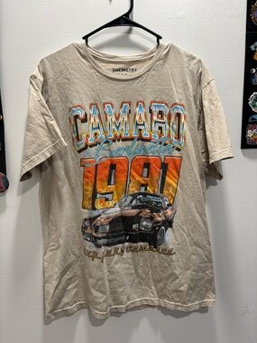 Chemistry Beige 'Camaro 1981' Graphic Tee with Multicolor Print